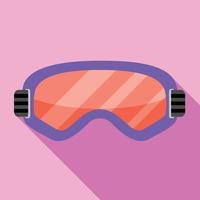 icône de lunettes de ski, style plat vecteur