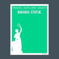 bavière statue munich monument repère brochure style plat et typographie vecteur