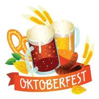 logo oktoberfest de bière ale, style isométrique vecteur