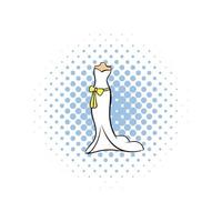 icône de bande dessinée de robe de mariée vecteur