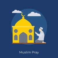 prière musulmane à la mode vecteur