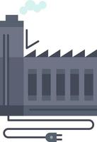 consommation ressource énergie usine fabrication plat couleur icône vecteur