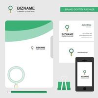 rechercher une couverture de fichier de logo d'entreprise carte de visite et illustration vectorielle de conception d'application mobile vecteur