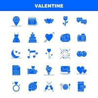 les icônes de glyphe solide de la saint-valentin sont définies pour l'infographie le kit uxui mobile et la conception d'impression incluent le disque cd vecteur