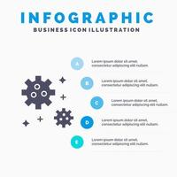 astronaute météore espace solide icône infographie 5 étapes présentation fond vecteur