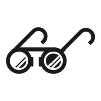 icône de lunettes rondes, style simple vecteur