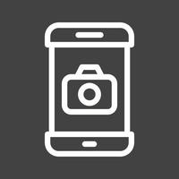icône inversée de la ligne de l'application caméra vecteur