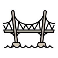icône de pont d'aqueduc, style de contour vecteur