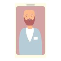 vecteur de dessin animé d'icône de soins d'infirmière de smartphone. aide médicale