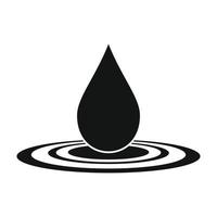 icône simple goutte d'eau noire vecteur