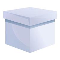 icône de boîte grise en carton, style cartoon vecteur