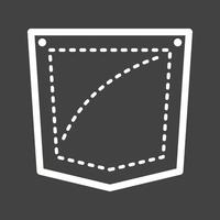 icône inversée de la ligne carrée de poche vecteur