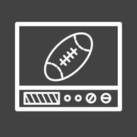 icône inversée de la ligne de match de rugby vecteur