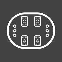 icône inversée de la ligne de table de cartes vecteur