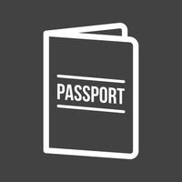 icône inversée de la ligne de passeport vecteur