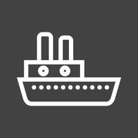 icône inversée de la ligne de bateau à vapeur vecteur