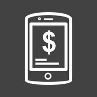 icône inversée de la ligne bancaire mobile vecteur