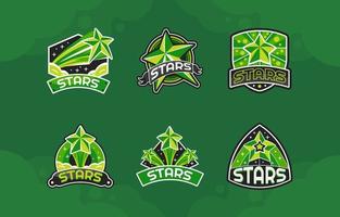 incroyable pack de logo étoile verte vecteur