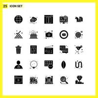 25 jeu d'icônes symboles solides simples signe de glyphe sur fond blanc pour la conception de sites Web applications mobiles et médias d'impression arrière-plan vectoriel créatif icône noire