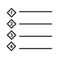 icône de vecteur de liste numérotée unique