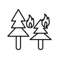 feu unique dans l'icône de vecteur de forêt