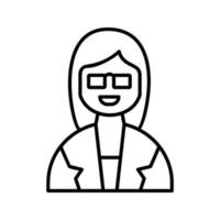 icône de vecteur de professeur féminin unique