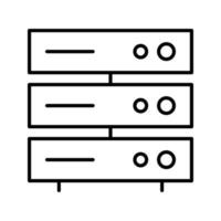 icône de vecteur de réseau de serveur unique