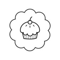 vecteur de logo d'entreprise de boulangerie dans un style mignon de doodle