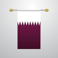 drapeau suspendu qatar vecteur