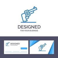 carte de visite créative et modèle de logo pistolet arme à main illustration vectorielle américaine vecteur