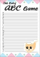 modèle de jeu de douche de bébé abc vecteur