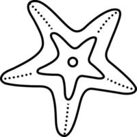 icône de ligne pour les étoiles de mer vecteur
