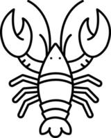 icône de ligne pour le homard vecteur