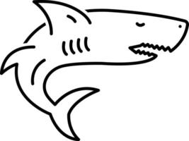 icône de ligne pour le requin vecteur