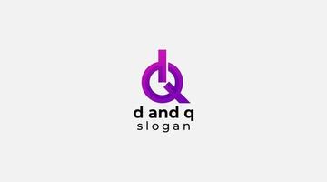 alphabet lettres initiales monogramme logo dq, qd, d et q vecteur