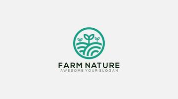 illustration vectorielle de conception de logo de ferme nature vecteur