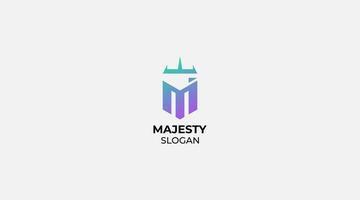 majesty est un logo lettre m classique et luxueux vecteur