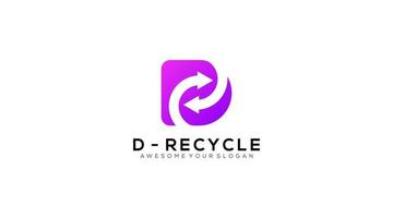 lettre d recycler le modèle de conception de logo vectoriel