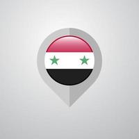 pointeur de navigation de carte avec le vecteur de conception du drapeau de la syrie