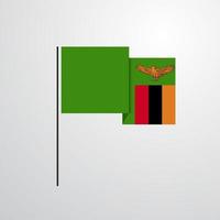 zambie agitant le vecteur de conception du drapeau