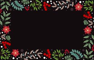 bordure avec ornement floral de noël vecteur