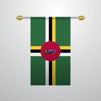drapeau suspendu dominique vecteur