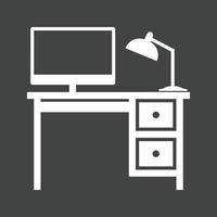 icône inversée de glyphe de bureau de bureau vecteur