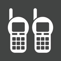 icône inversée de glyphe de talkie-walkie vecteur