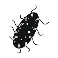 icône simple virus noir vecteur