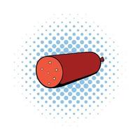 icône de saucisse de salami, style bande dessinée vecteur