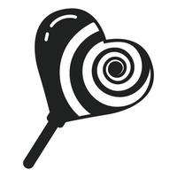 icône de bâton de bonbons coeur, style simple vecteur