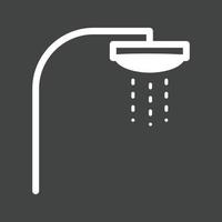 icône inversée de glyphe de douche vecteur
