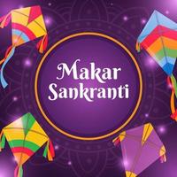 concept de makar sankranti heureux vecteur