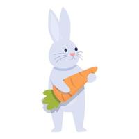 lapin de pâques avec vecteur de dessin animé icône carotte. lapin mignon